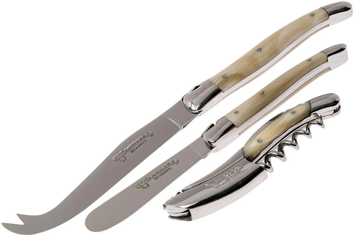 Laguiole En Aubrac Set De Cuchillos Para Vino Y Queso 3-unidades Cuerno, SFV99PCIH 4 Laguiole En Aubrac Set De Cuchillos Para Vino Y Queso 3-unidades Cuerno, SFV99PCIH - Imagen 2