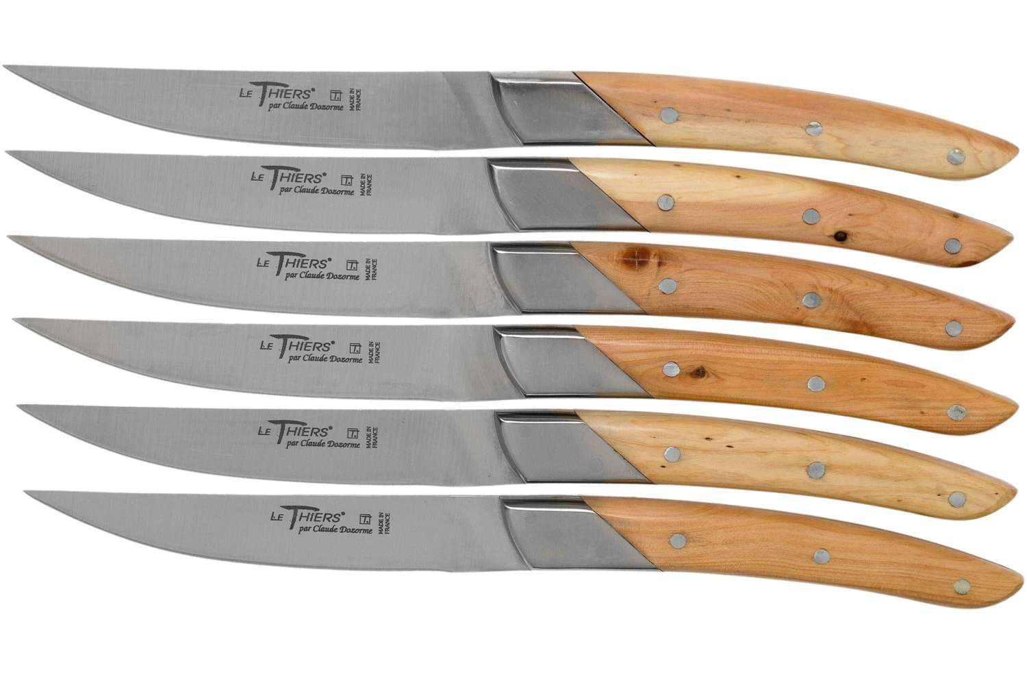 Claude Dozorme Le Thiers Art Deco Juego De Cuchillos Para Carne 6-piezas, Enebro 3 Claude Dozorme Le Thiers Art Deco Juego De Cuchillos Para Carne 6-piezas, Enebro