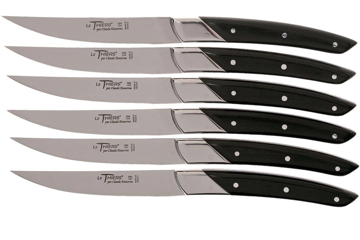Claude Dozorme Le Thiers Juego De Cuchillos Para Carne 6-unidades, Madera De ébano 5 Claude Dozorme Le Thiers Juego De Cuchillos Para Carne 6-unidades, Madera De ébano - Imagen 3