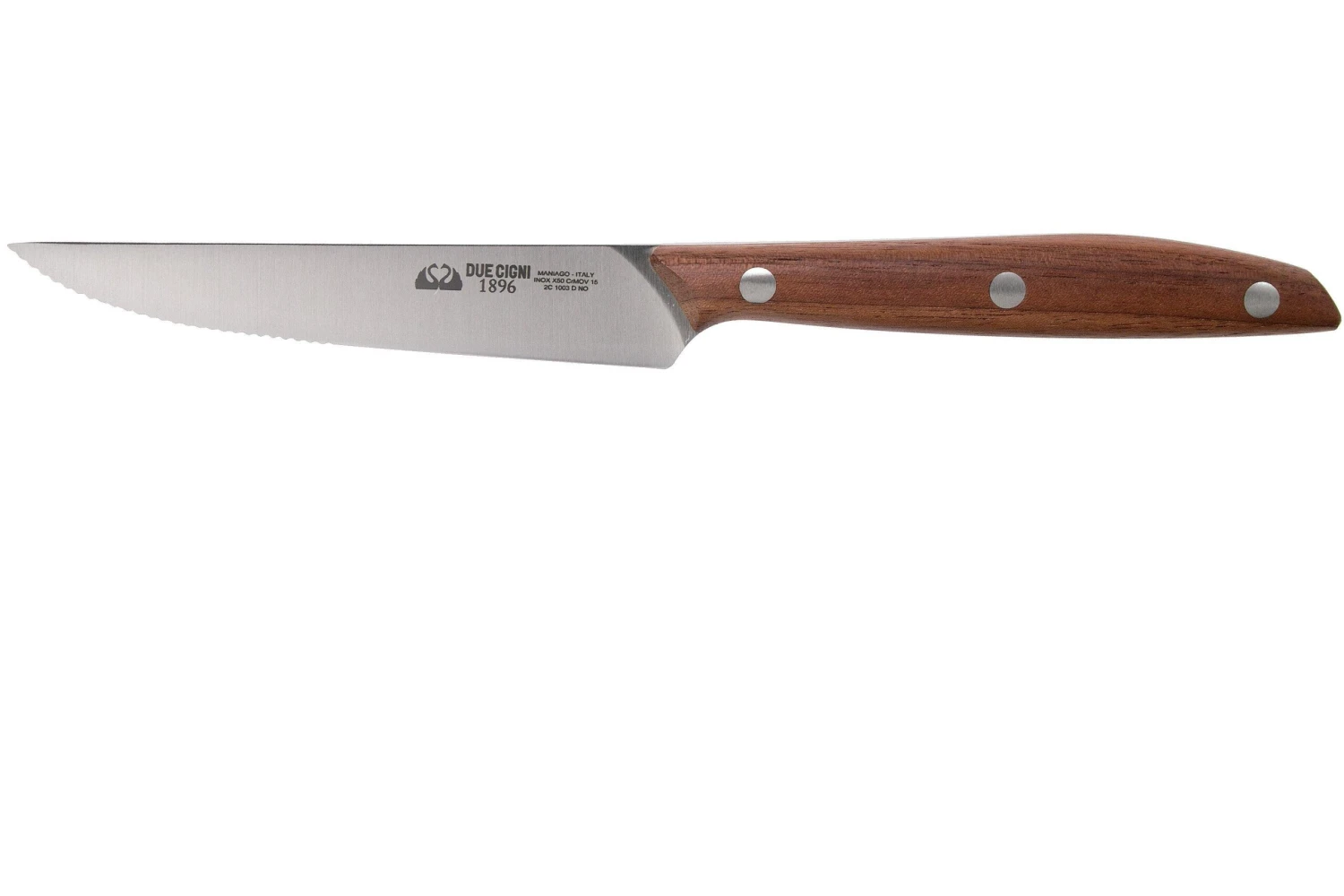 Due Cigni 1896, 2C1003DNO Cuchillo Para Carne Dentado 11 Cm, Madera De Nogal 3 Due Cigni 1896, 2C1003DNO Cuchillo Para Carne Dentado 11 Cm, Madera De Nogal