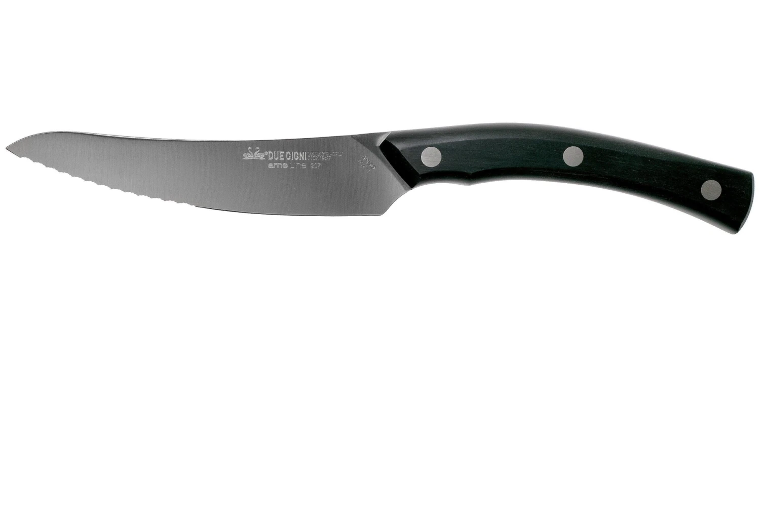 Due Cigni Arne Line Cuchillo Dentado Para Carne 11 Cm, Negro 3 Due Cigni Arne Line Cuchillo Dentado Para Carne 11 Cm, Negro