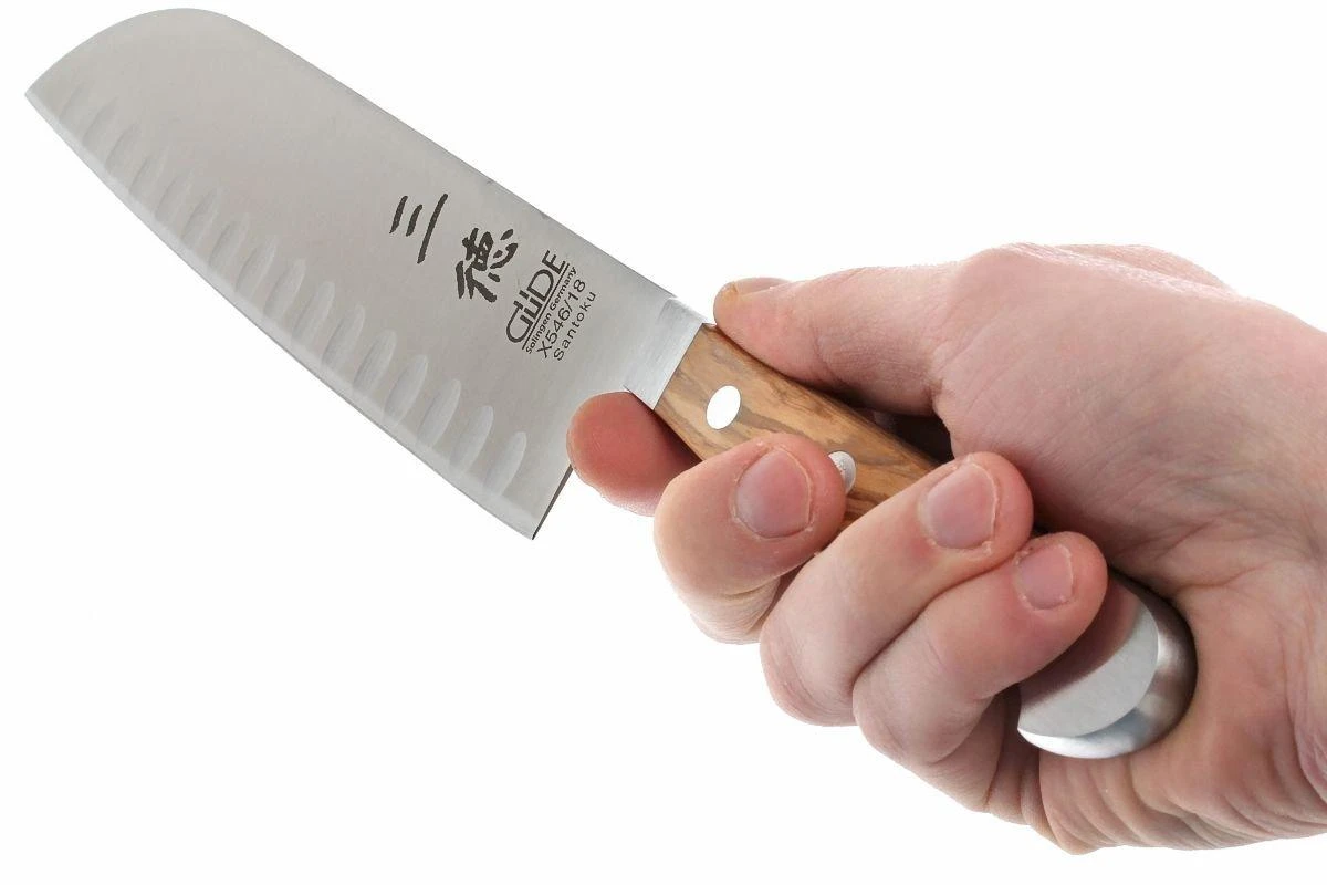 Güde Alpha Olive Santoku Con Borde Granton, X546/18 7 Güde Alpha Olive Santoku Con Borde Granton, X546/18 - Imagen 5