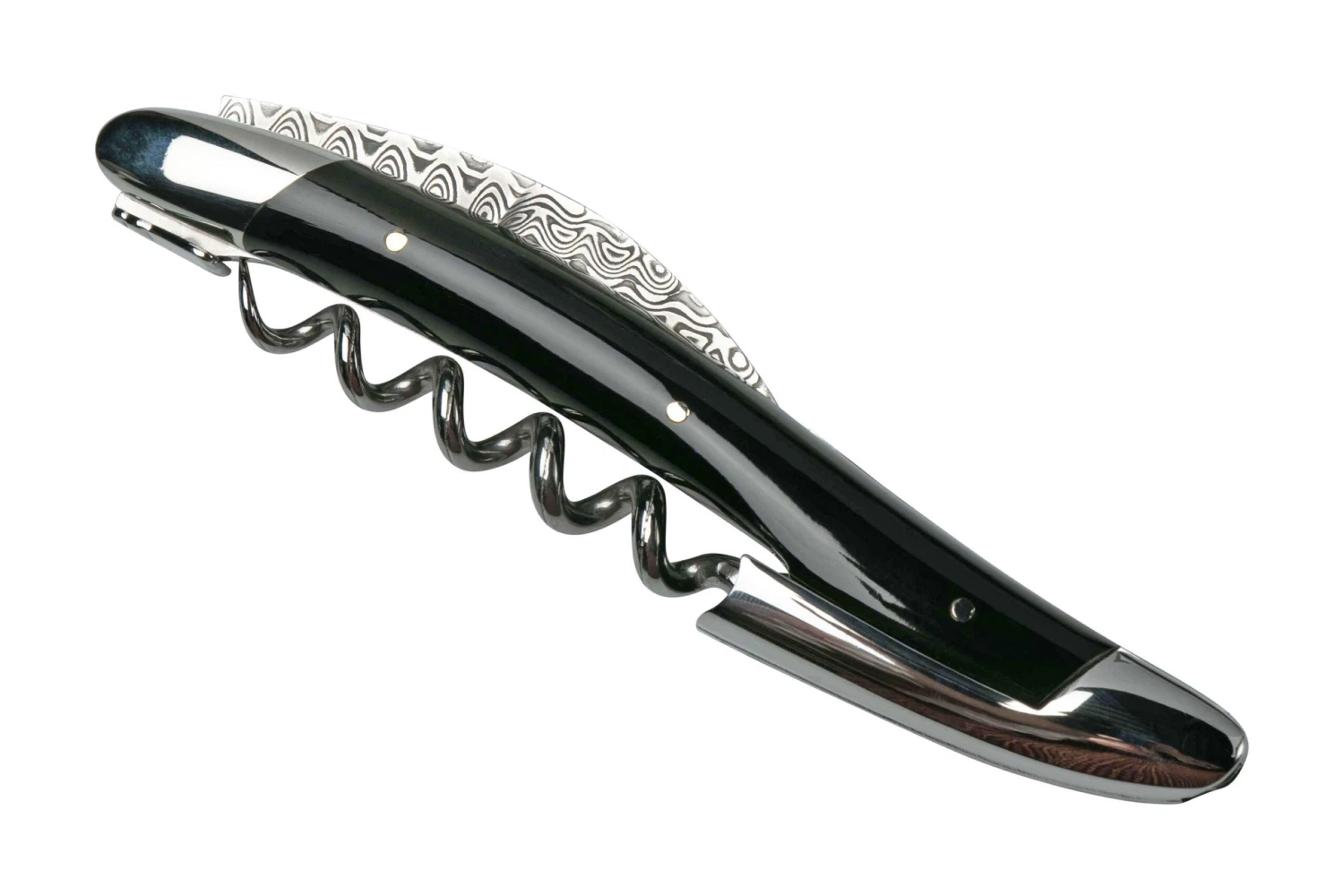 Forge De Laguiole SOMBF Sacacorchos De Camarero Con Funda, Damasco, Cuerno De Búfalo 8 Forge De Laguiole SOMBF Sacacorchos De Camarero Con Funda, Damasco, Cuerno De Búfalo - Imagen 6