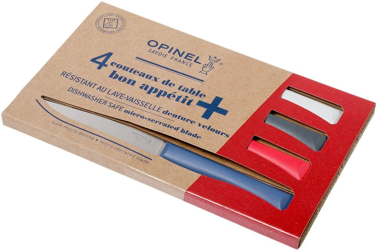 Opinel Bon Appetit+ Cuchillos De Mesa Set De 4, Primo, Hoja Micro-dentada 4 Opinel Bon Appetit+ Cuchillos De Mesa Set De 4, Primo, Hoja Micro-dentada - Imagen 2