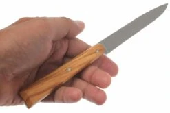 Opinel T001515, Cuchillo Para Carne, Esprit Sud, Madera De Olivo -CocinaPro Ventas OPT001515 05 opinel tafelmesset esprit sud olijf opt001515 d4