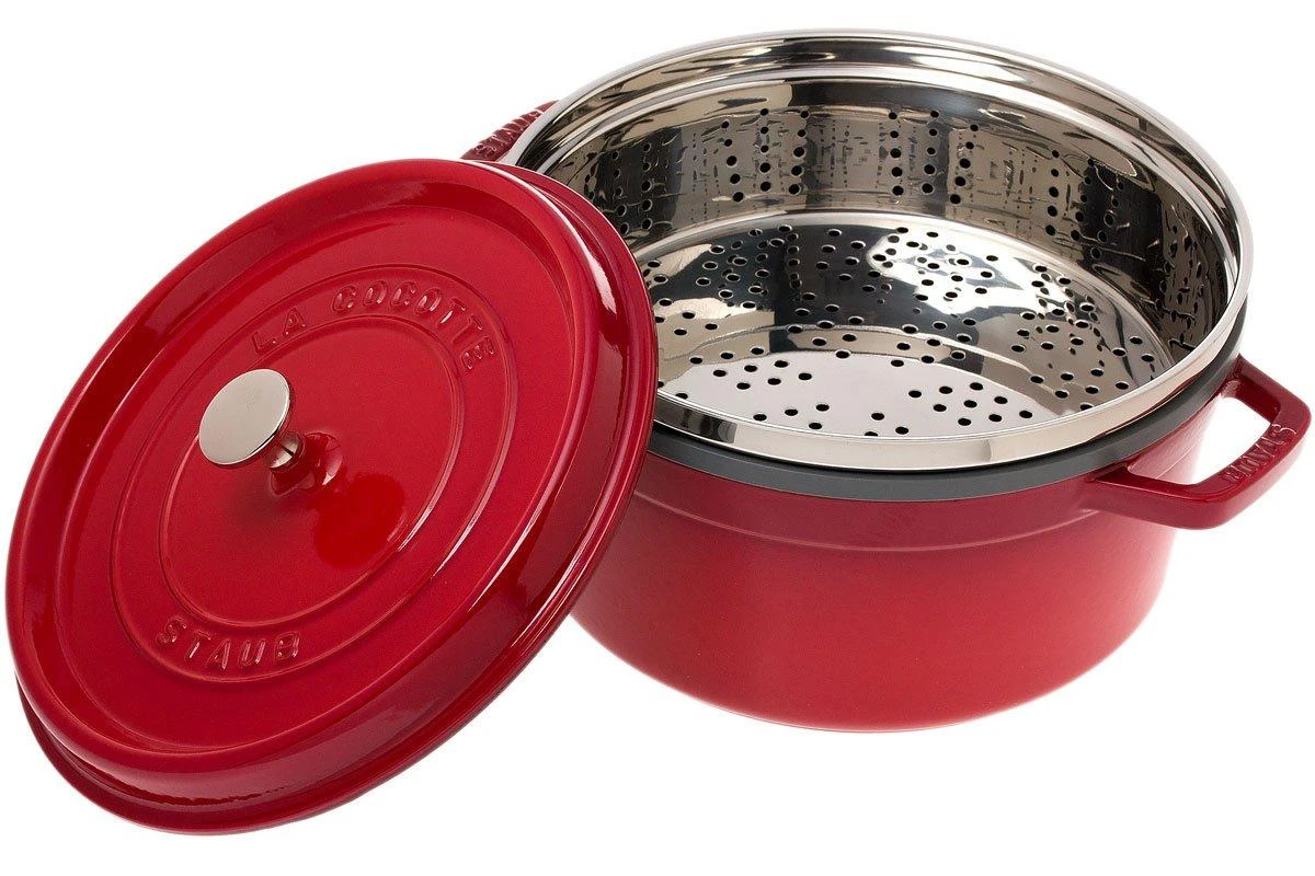 Staub Cocotte - Cocotte 26cm, 5,2L, Rojo Con Bandeja De Vapor 4 Staub Cocotte - Cocotte 26cm, 5,2L, Rojo Con Bandeja De Vapor - Imagen 2