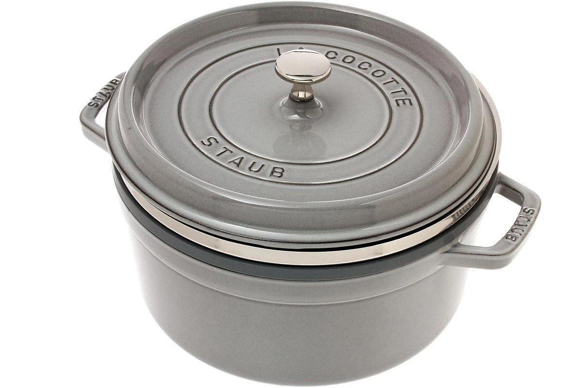 Staub Cocotte - Cocotte 26cm, 5,2L, Gris Con Bandeja De Vapor 3 Staub Cocotte - Cocotte 26cm, 5,2L, Gris Con Bandeja De Vapor