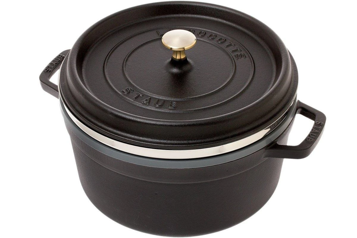 Staub Cocotte - Cocotte 26cm, 5,2L, Negro Con Bandeja De Vapor 3 Staub Cocotte - Cocotte 26cm, 5,2L, Negro Con Bandeja De Vapor