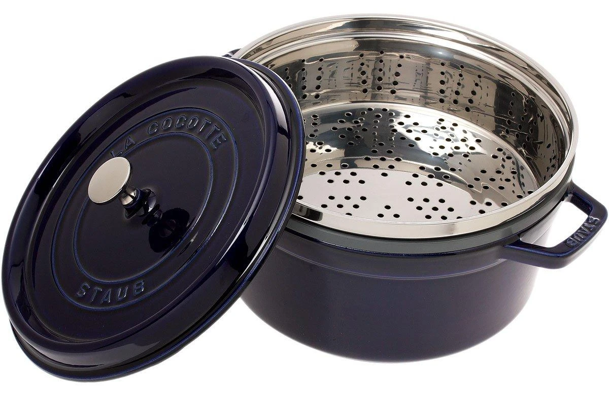 Staub Cocotte- Cocotte 26cm, 5,2L, Azul Con Bandeja De Vapor 4 Staub Cocotte- Cocotte 26cm, 5,2L, Azul Con Bandeja De Vapor - Imagen 2