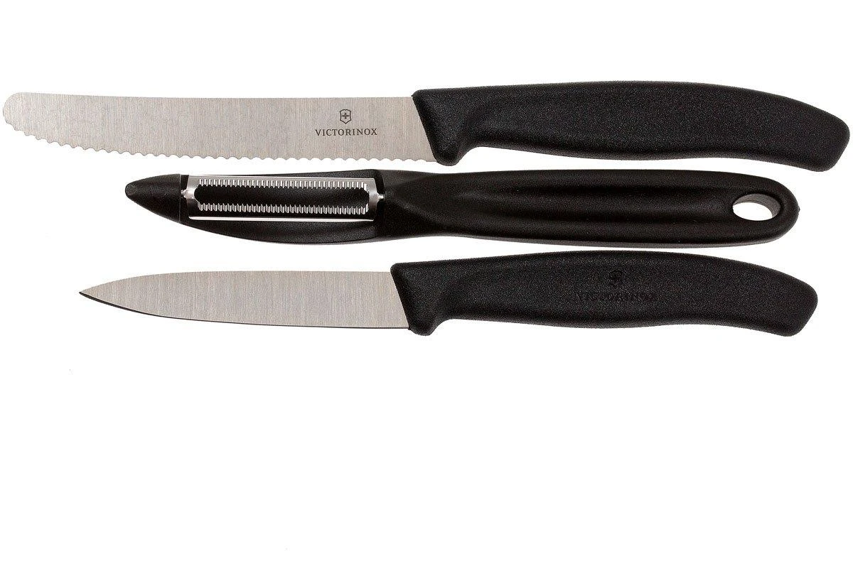 Victorinox SwissClassic Cuchillo De Verduras Negro, Set De 3, 6.7113.31 3 Victorinox SwissClassic Cuchillo De Verduras Negro, Set De 3, 6.7113.31