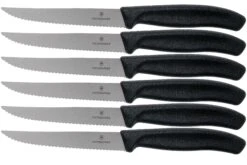 Victorinox SwissClassic 6.7233.6, Juego De Cuchillos Para Carne De 6 Piezas, Negro