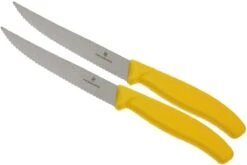 Victorinox SwissClassic Cuchillo Para Carne/-pizza Amarillo, Set De 2, 6.7936.12L8B