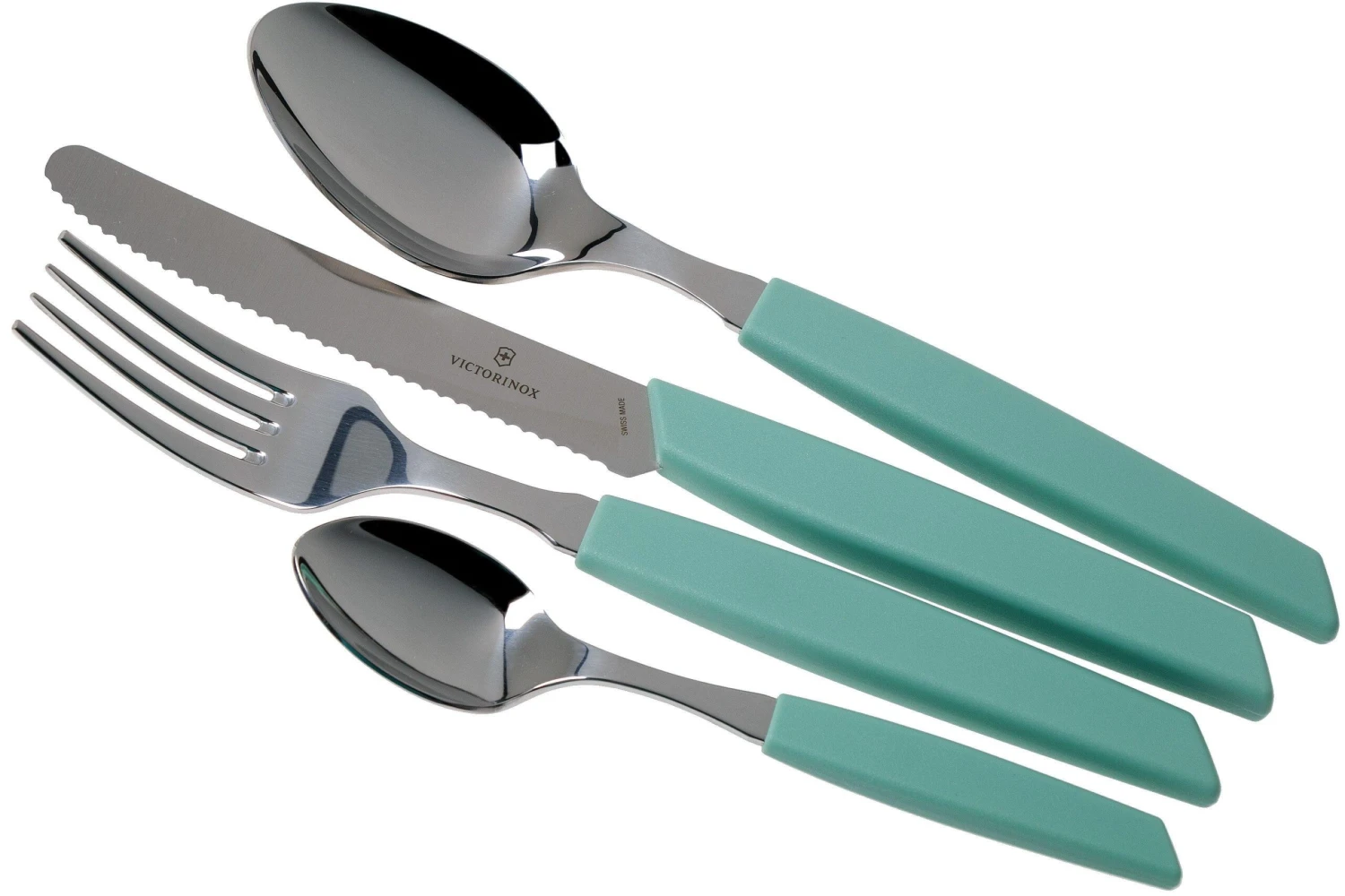 Victorinox Swiss Modern 6.9096.11W41.24, Set De Cubiertos De 24 Piezas Con Cuchillo De Tomate, Verde 3 Victorinox Swiss Modern 6.9096.11W41.24, Set De Cubiertos De 24 Piezas Con Cuchillo De Tomate, Verde
