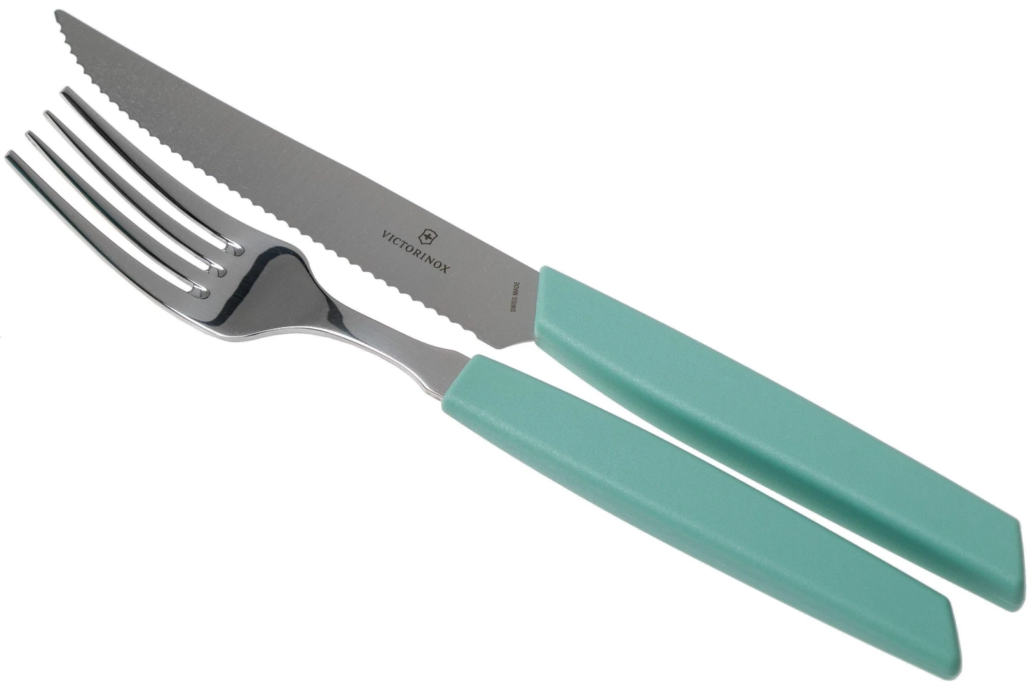 Victorinox Swiss Modern 6.9096.12W41.12, Set De Cubiertos De 12 Piezas Con Cuchillo Para Carne, Verde 3 Victorinox Swiss Modern 6.9096.12W41.12, Set De Cubiertos De 12 Piezas Con Cuchillo Para Carne, Verde