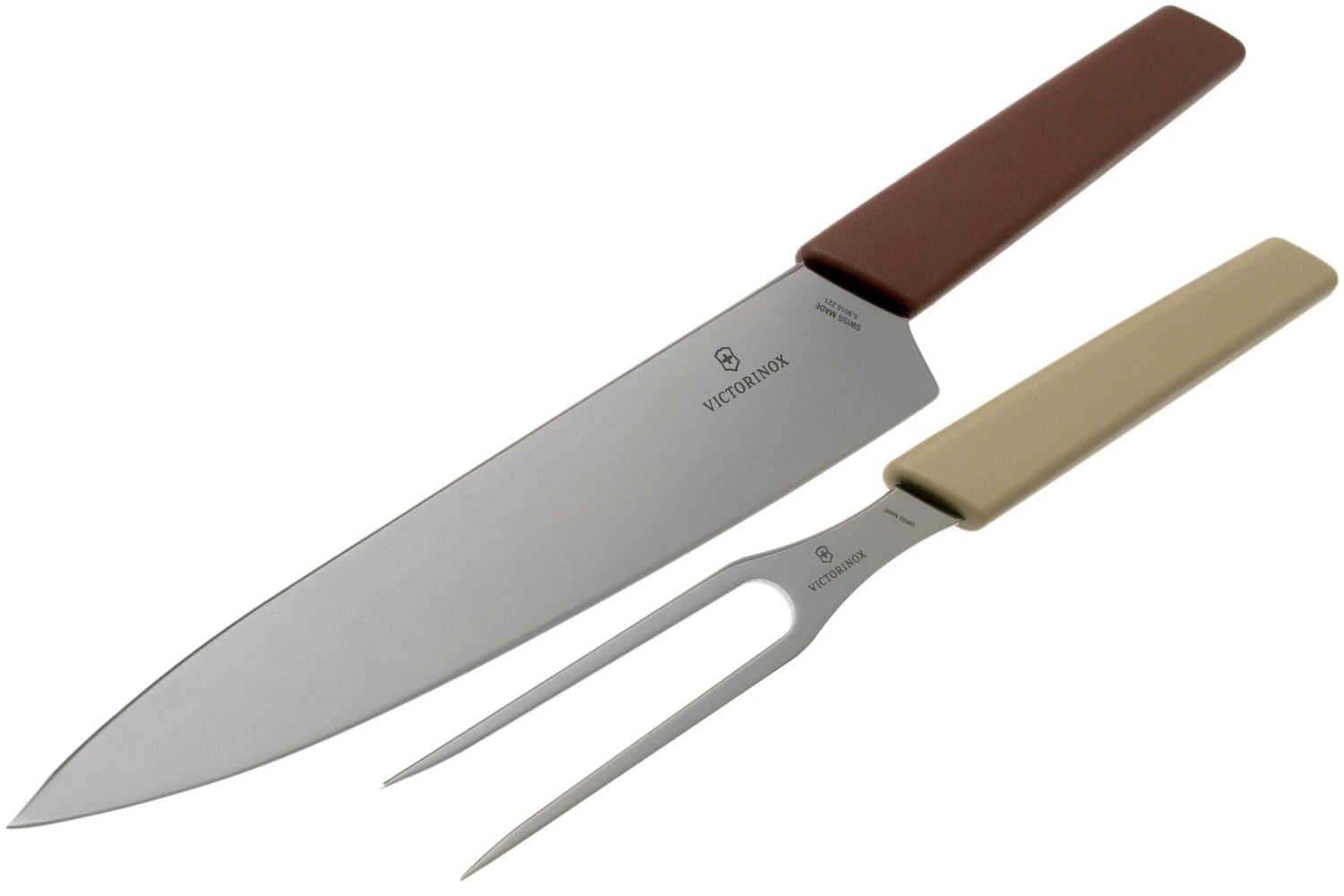 Victorinox Swiss Modern Cuchillo Para Trinchar Y Tenedor Para Carne, Rojo Y Beis 5 Victorinox Swiss Modern Cuchillo Para Trinchar Y Tenedor Para Carne, Rojo Y Beis - Imagen 3